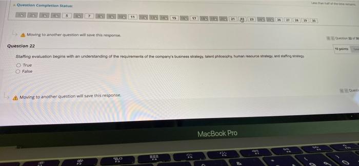 Question Completion Status 21 Moving to another