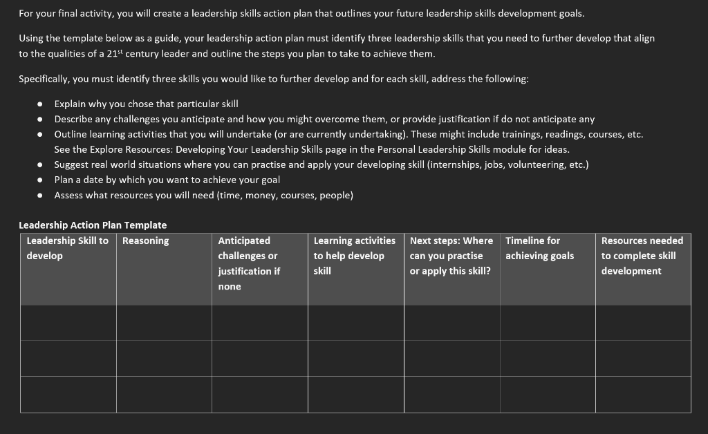 Using the template below as a guide, your