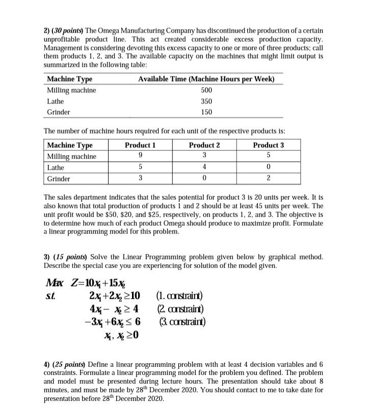 QUESTIONS st X 5 6 1) Solve the Linear