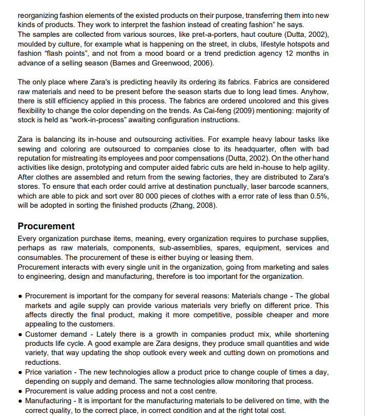 QUESTION Read the case study on Agile Supply