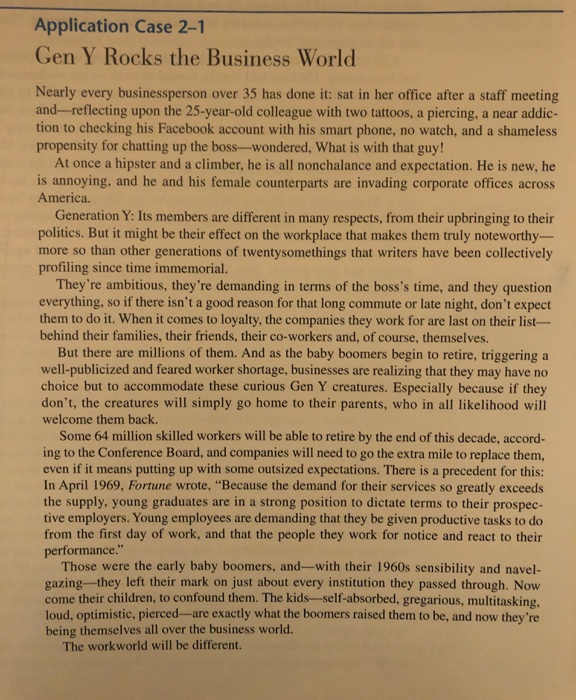 Human Resource Management Application Case 2-1