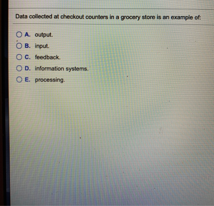 Data collected at checkout counters in a grocery