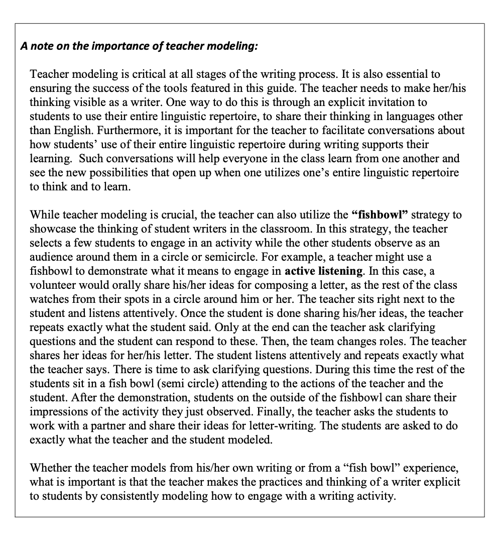 Question: How does the unit demonstrate/guide