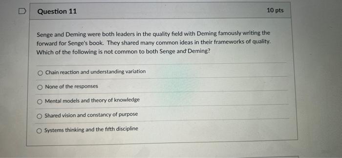 Question 10 10 pts In the video shown in class: