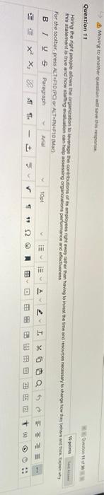 Moving to another questions Question 11 Hiring