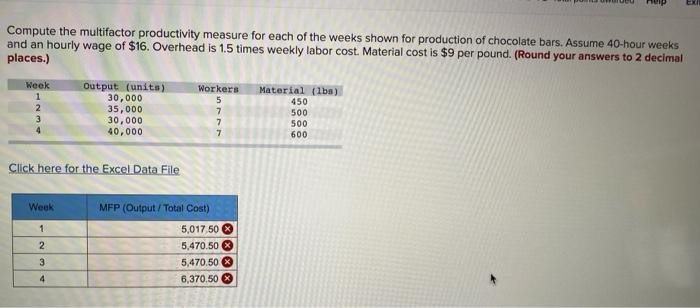 Compute the multifactor productivity measure for