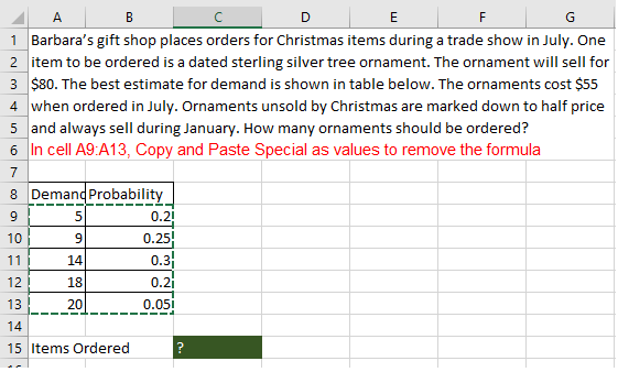 How can I solve thys type of question in Excel? A