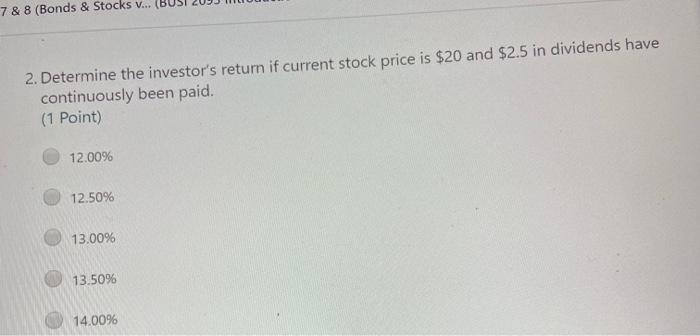 7 & 8 (Bonds & Stocks v... 2. Determine the