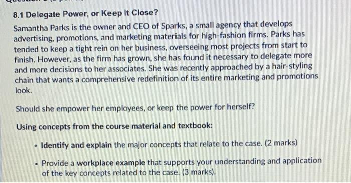 8.1 Delegate Power, or Keep It Close? Samantha
