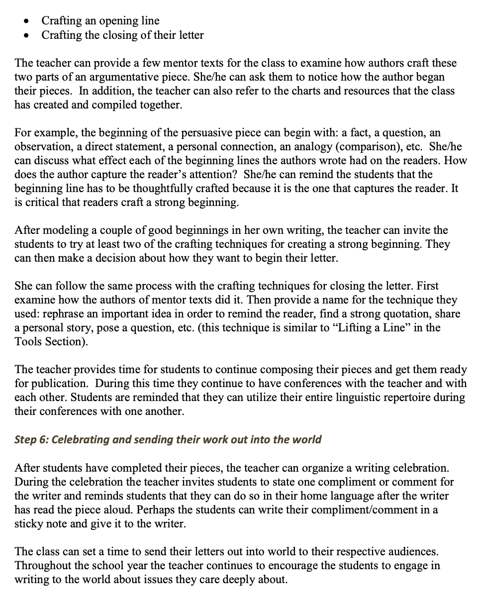 Question: How does the unit demonstrate/guide