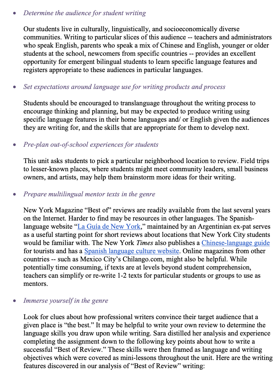 Question: How does the unit demonstrate/guide