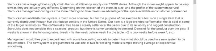 Starbucks has a large, global supply chain that