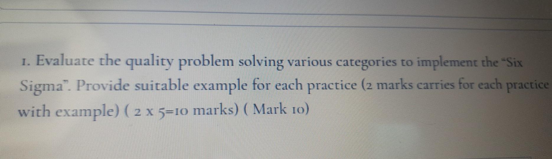 it is quality management 1. Evaluate the quality
