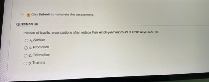 Click Submit to complete this assessment.