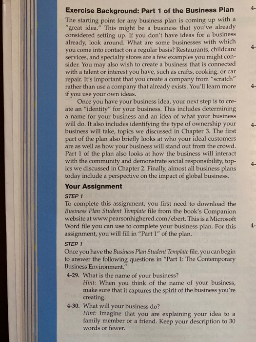 Business Plan Complete all items 4-29 through