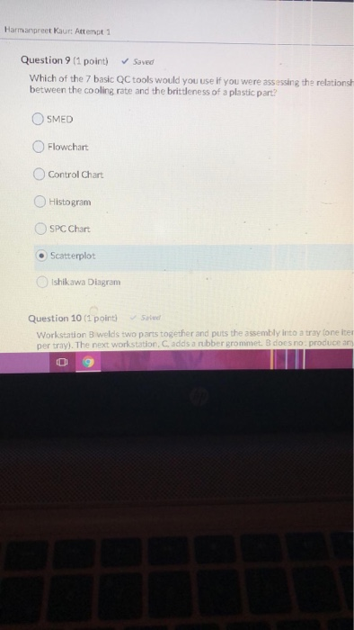 Harmanpreet Kaur Attempt 1 Question 9 (1 point)