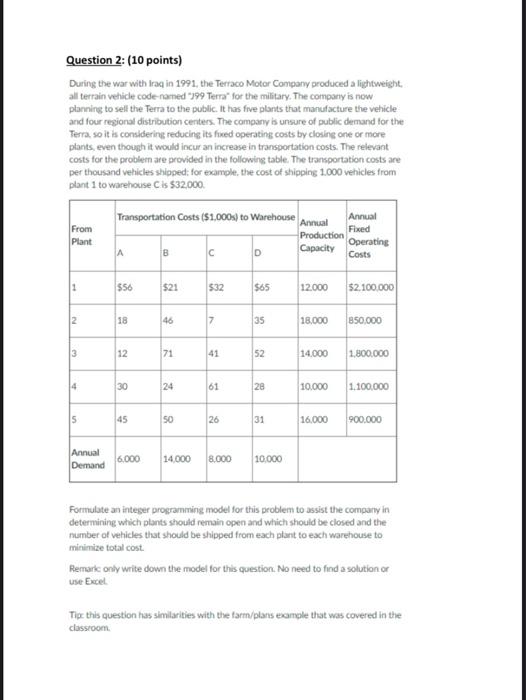 Question 1: (10 points) You do have six projects