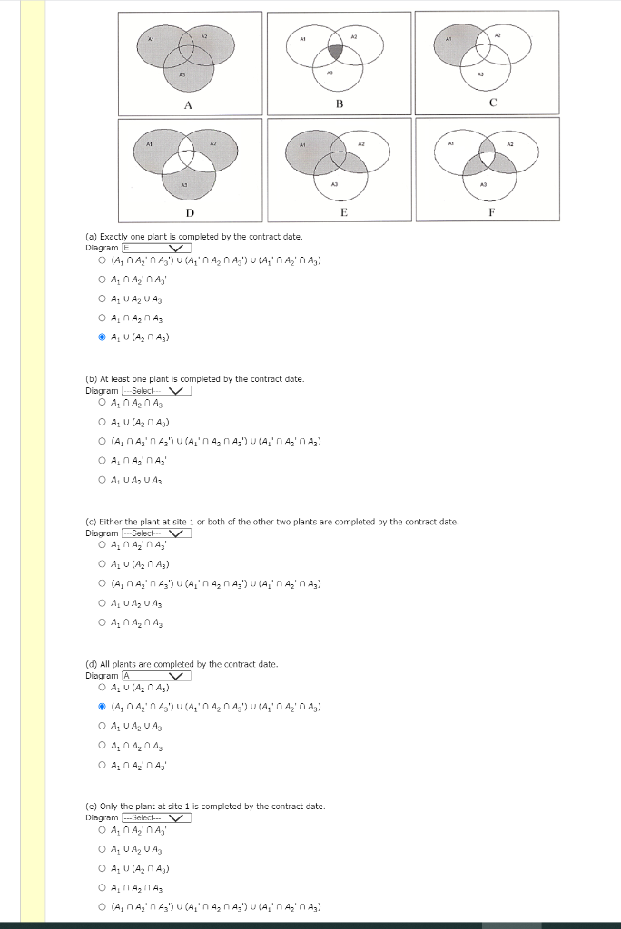 A B AL A A2 AB AB D E F (a) Exactly one plant is