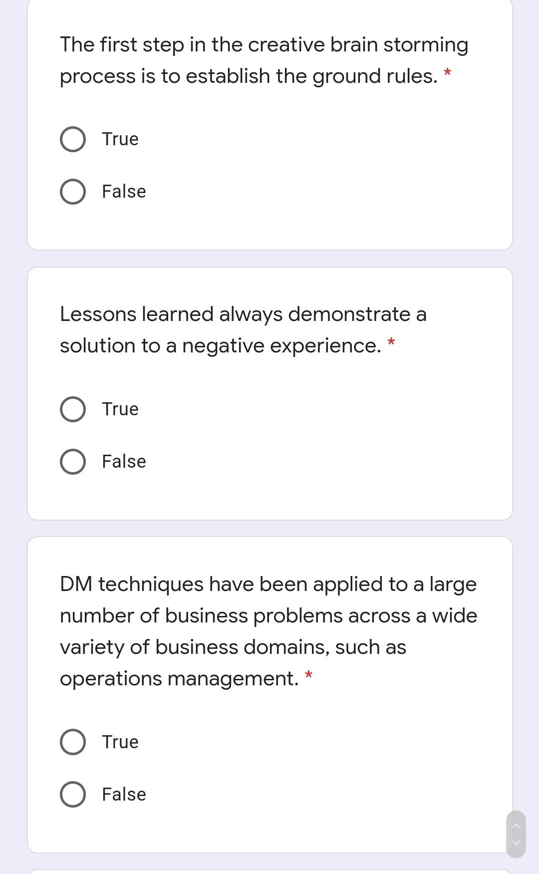 The first step in the creative brain storming