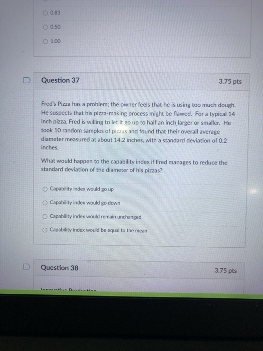 Question 36 3.75 pts USE THIS INFO FOR NEXT TWO