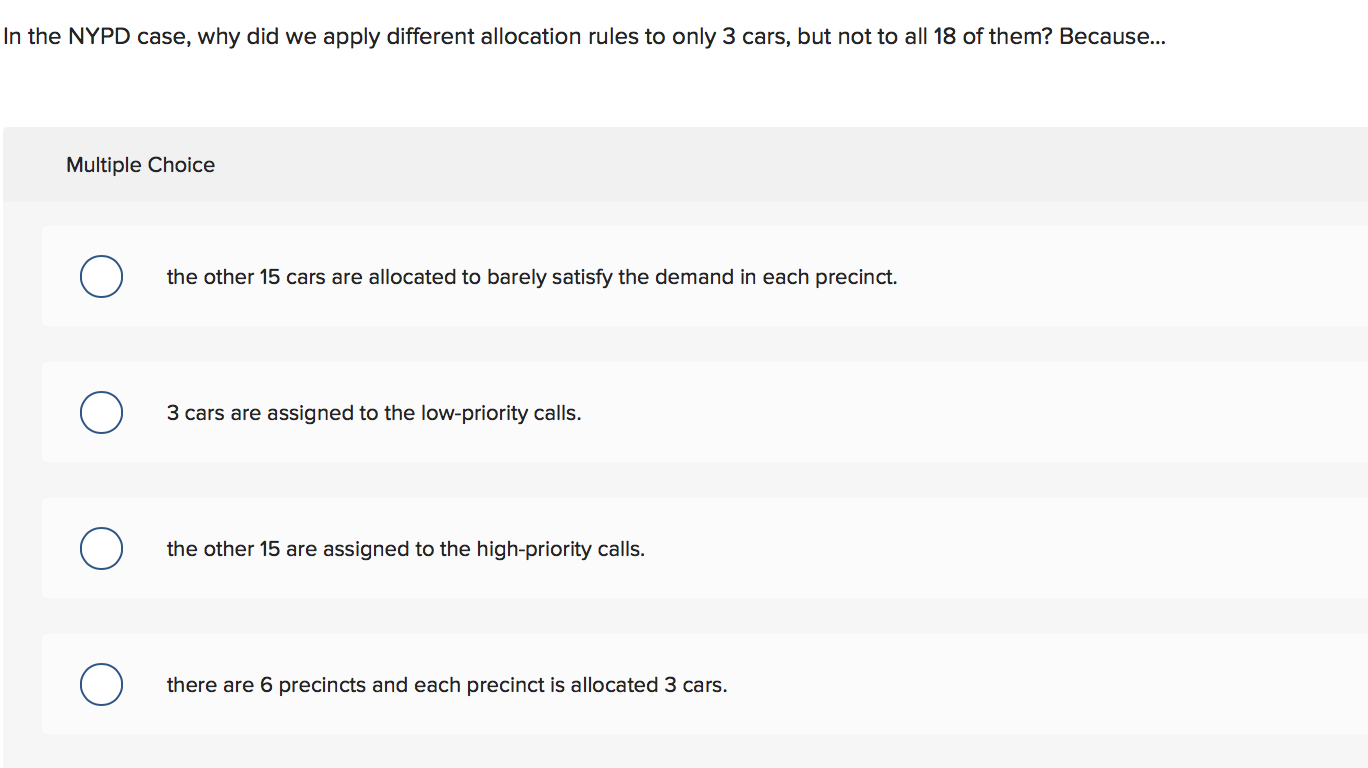 In the NYPD case, why did we apply different