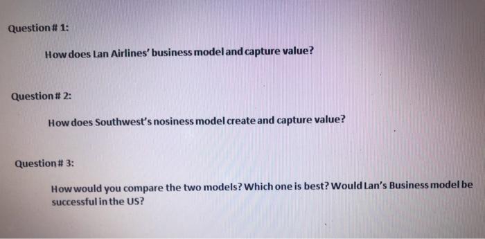 from the case study: "TWO WAYS TO FLY SOUTH: LAN