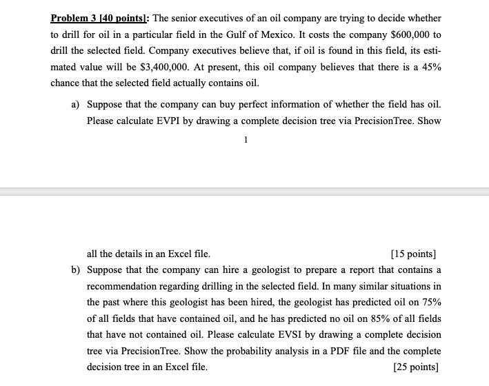 Problem 3 [40 points]: The senior executives of