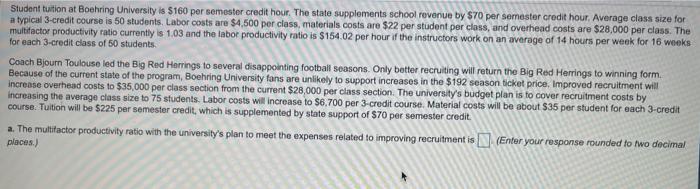 Student tuition at Boehring University is $160