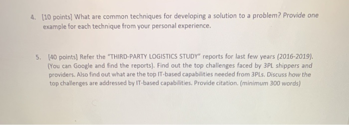 4. [10 points] What are common techniques for