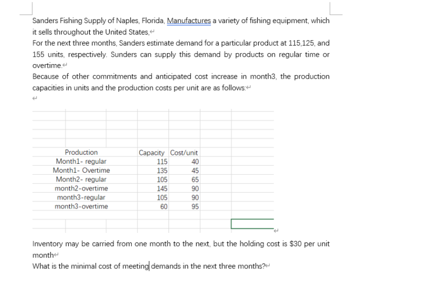 Please write down constrains and solve it by
