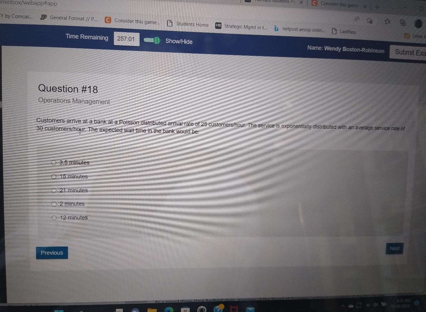 Customers arrive at a bank at a Poisson