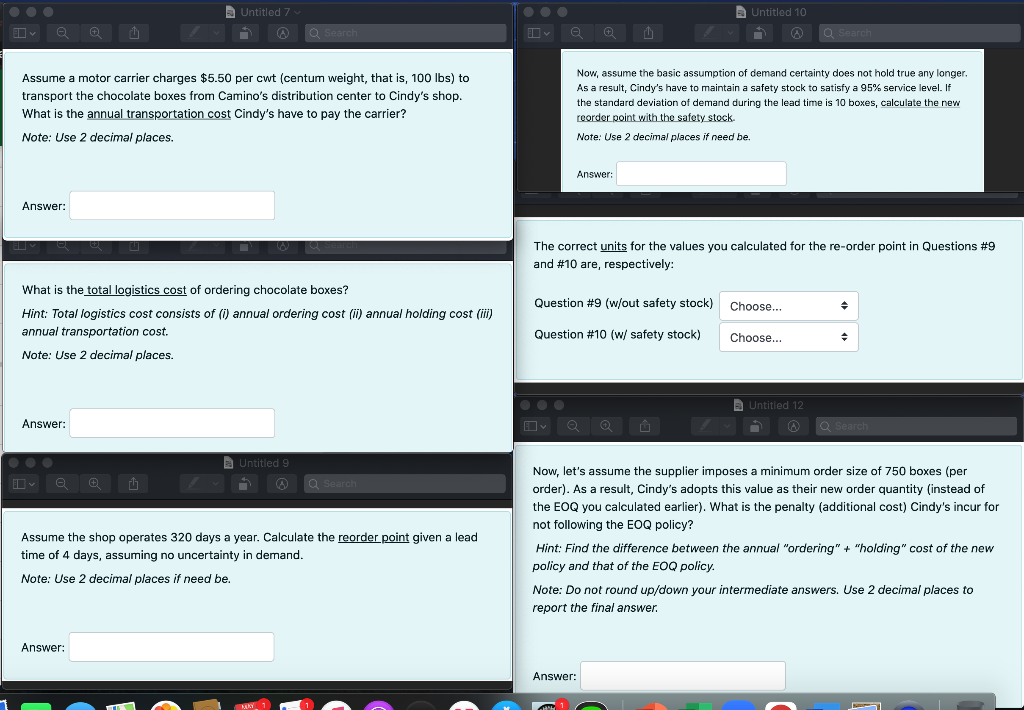 These are not seperate questions. It is all one