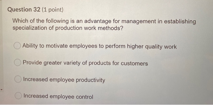 Question 32 (1 point) Which of the following is