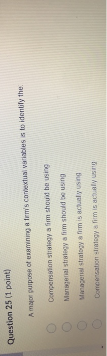 Question 24 (1 point) The best choice for a