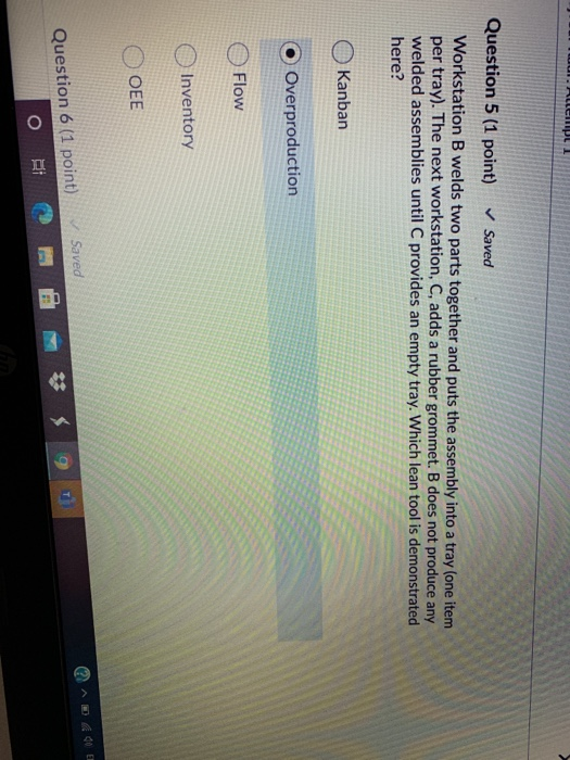 Question 5 (1 point) Saved Workstation B welds