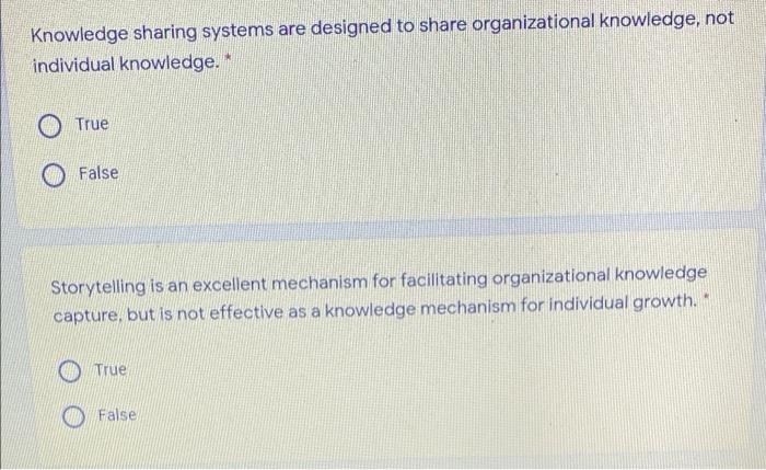 Knowledge sharing systems are designed to share