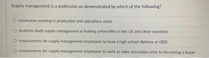multiple choice in operations management please