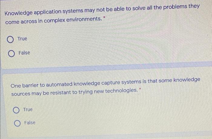 Knowledge application systems may not be able to