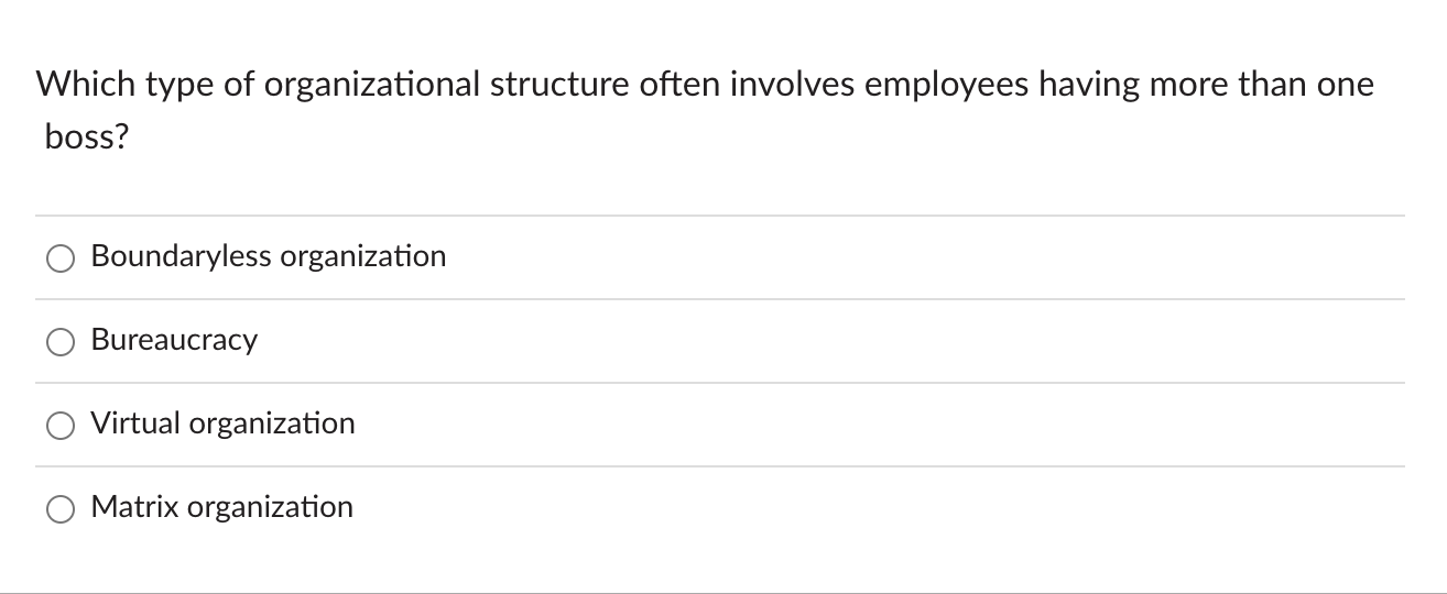 Which type of organizational structure often