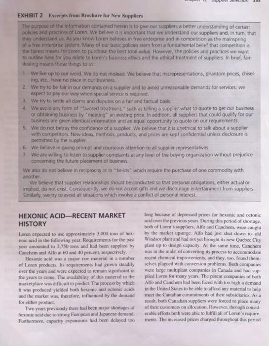 Use the Loren Inc case study to answer the