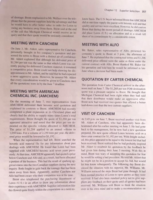 Use the Loren Inc case study to answer the