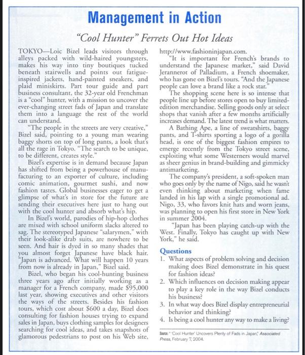 Case Study Analysis components: 1. Logically