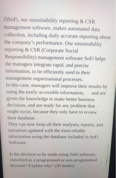 2)SoFi, our sustainability reporting & CSR