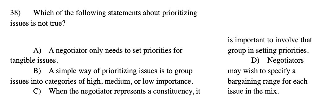 38) Which of the following statements about