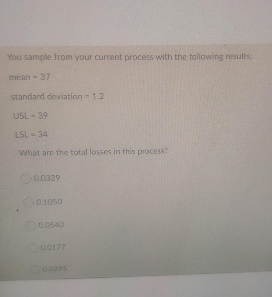 You sample from your current process with the