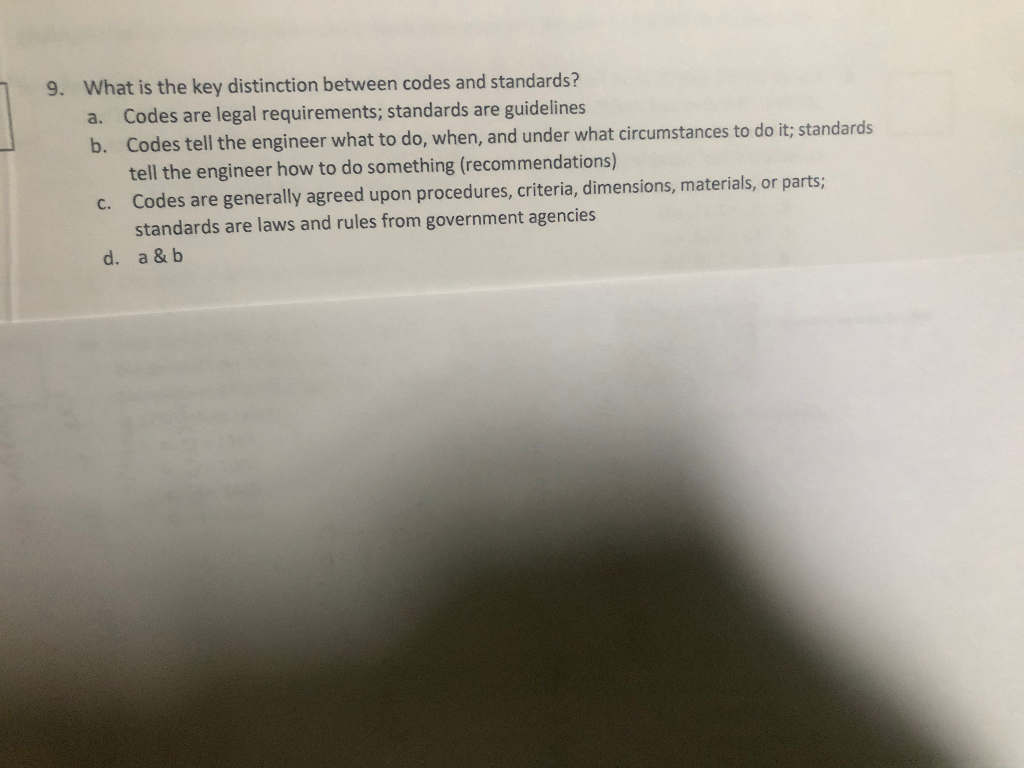 9. What is the key distinction between codes and