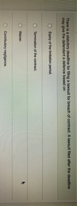 There is a statutory deadline for filing a