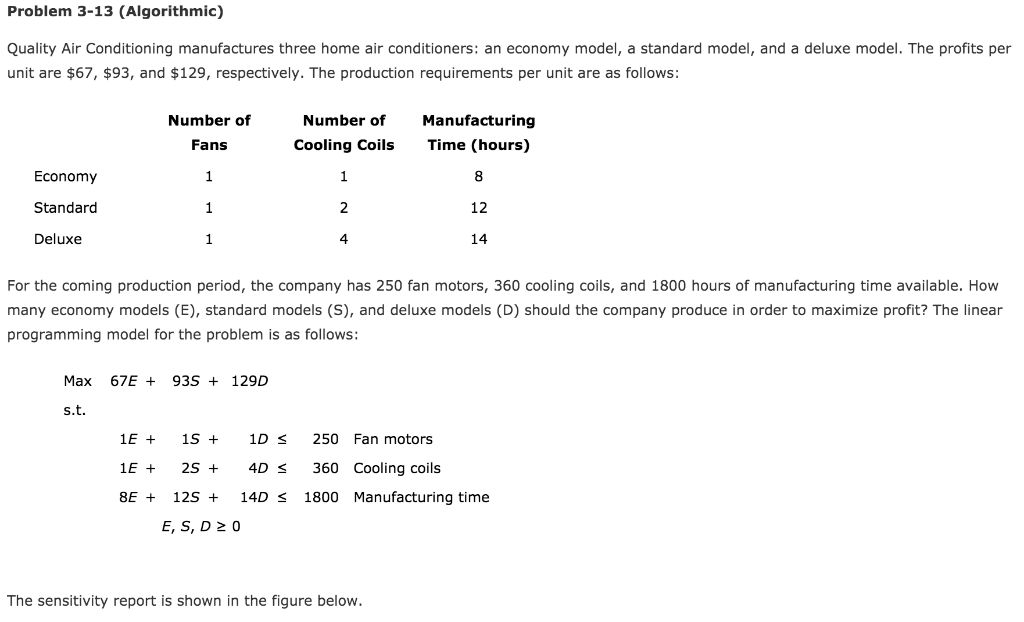 Problem 3-13 (Algorithmic) Quality Air