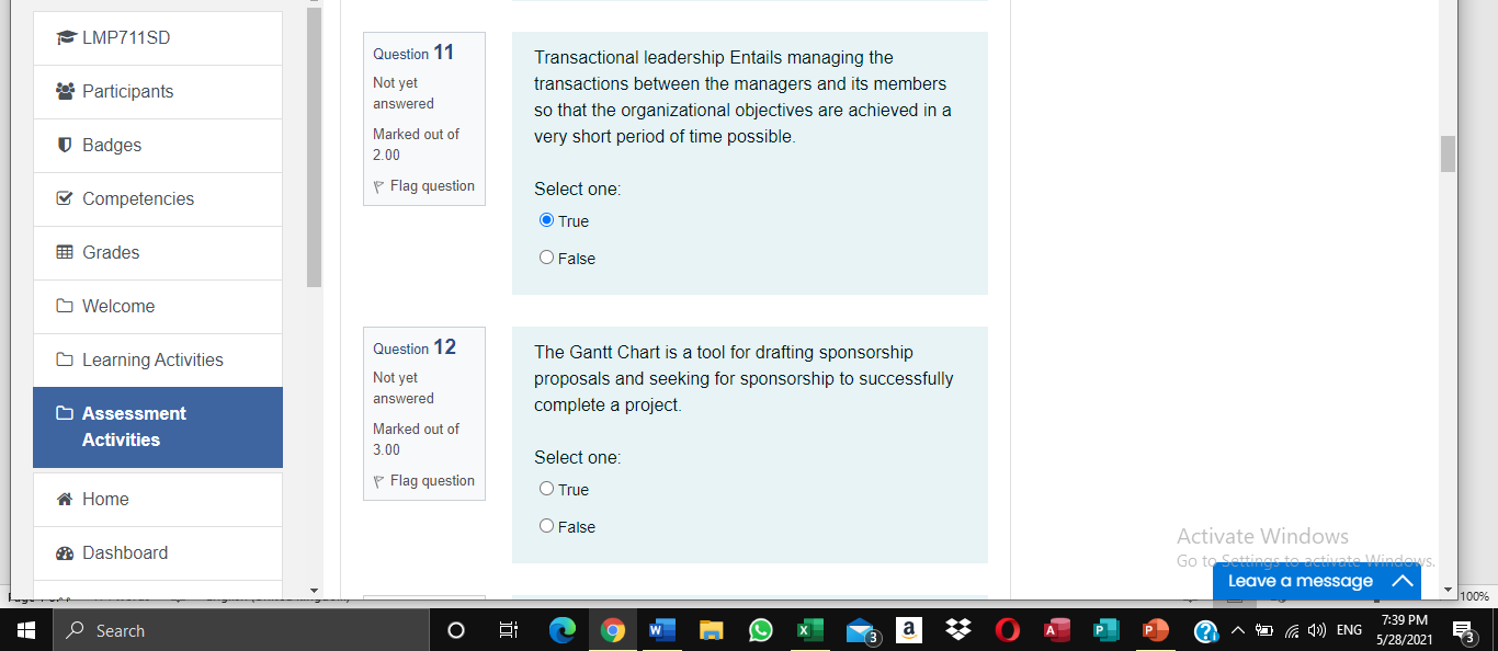 LMP711SD Question 11 Participants Not yet