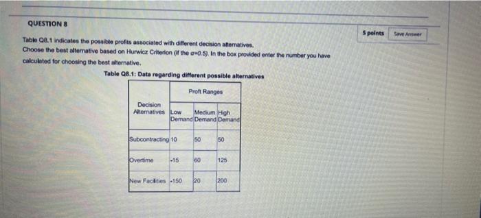 QUESTIONS Spoints Save Answer Table Qe. 1
